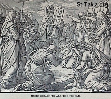 St-Takla.org Image: Israelites and the Ten Commandments - Moses Bringing the New Stone Tablets with the Law (Exodus 34:29-31) - from "The Book of Books in Pictures", Julius Schnorr von Carolsfeld, Verlag von Georg Wigand, Liepzig: 1908     :    -   "  "    ϡ    ϡ ̡ 1908