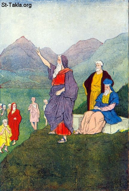 St-Takla.org Image: Moses speaks to the children of Israel: Deuteronomy 31:1     :     :  31:1