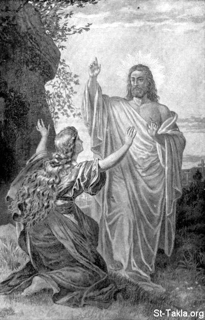 St-Takla.org Image: Mary Magdalene sees Jesus risen     :       