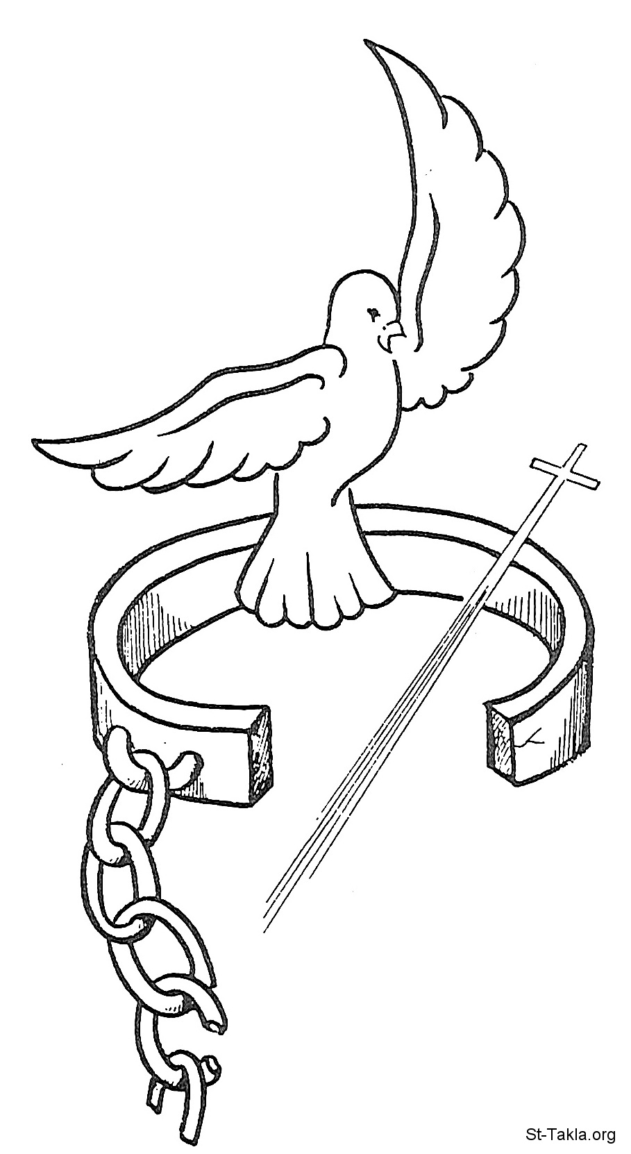 St-Takla.org Image: Free dove, freedom from shackles and cuffs through the Holy Cross     :  ɡ      
