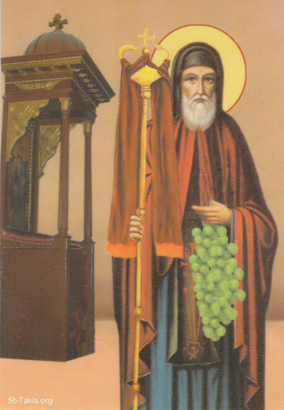 St-Takla.org Image: His Holiness Saint Pope Dimetrios the Vineyardist (vinegrower, viticulturist) - El Baba Coptic Pope Demetrius I (number 12)     :        12 -  ӡ  