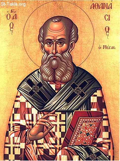 St-Takla.org Image: Greek icon of Pope Saint Athanasius of Alexandria, Athnasius     :       