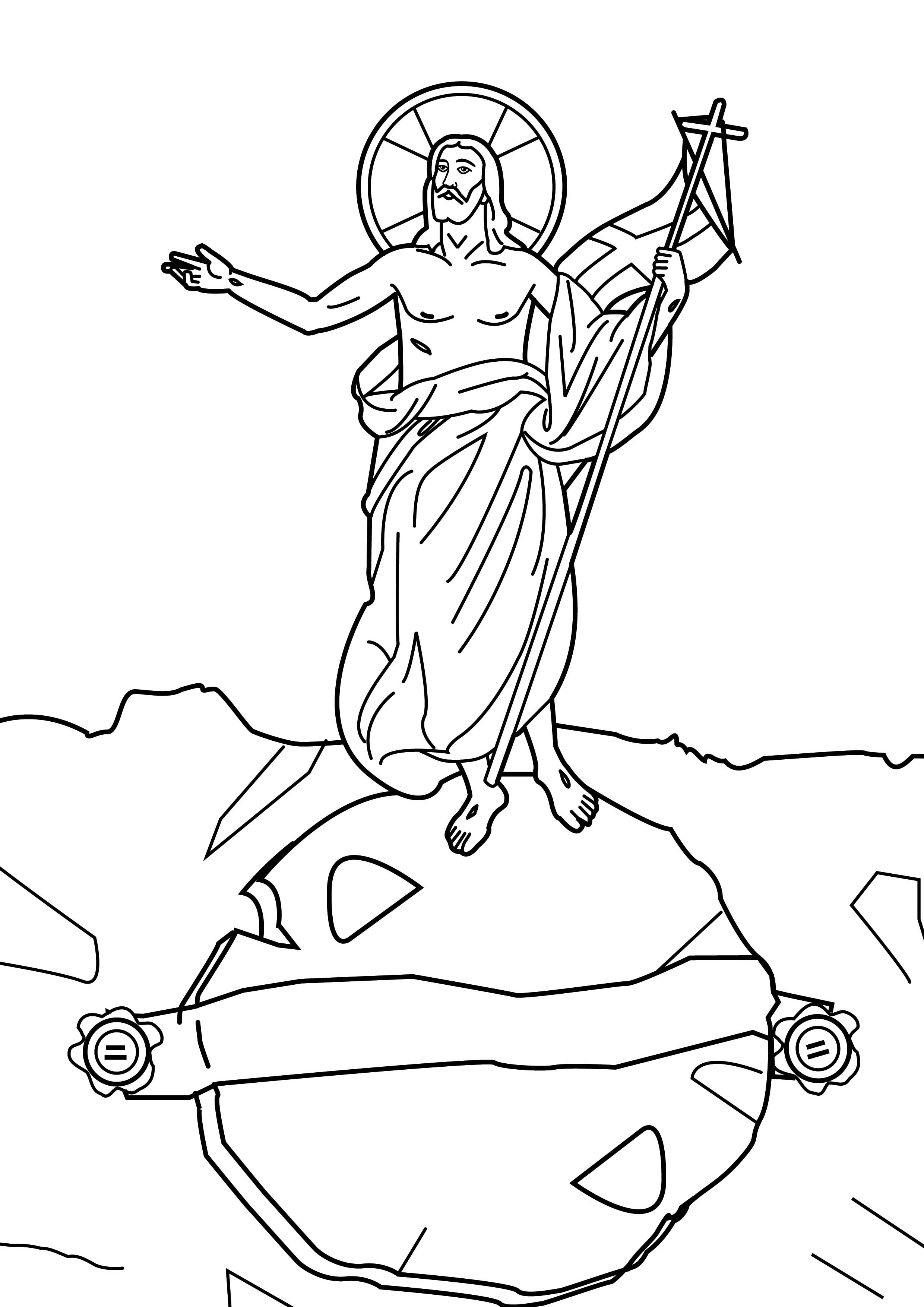 St-Takla.org Image: Coloring picture of Resurrection of the Lord Jesus Christ from the dead on the third day - Courtesy of "Encyclopedia of the Bible Coloring Images"     :             -  :     