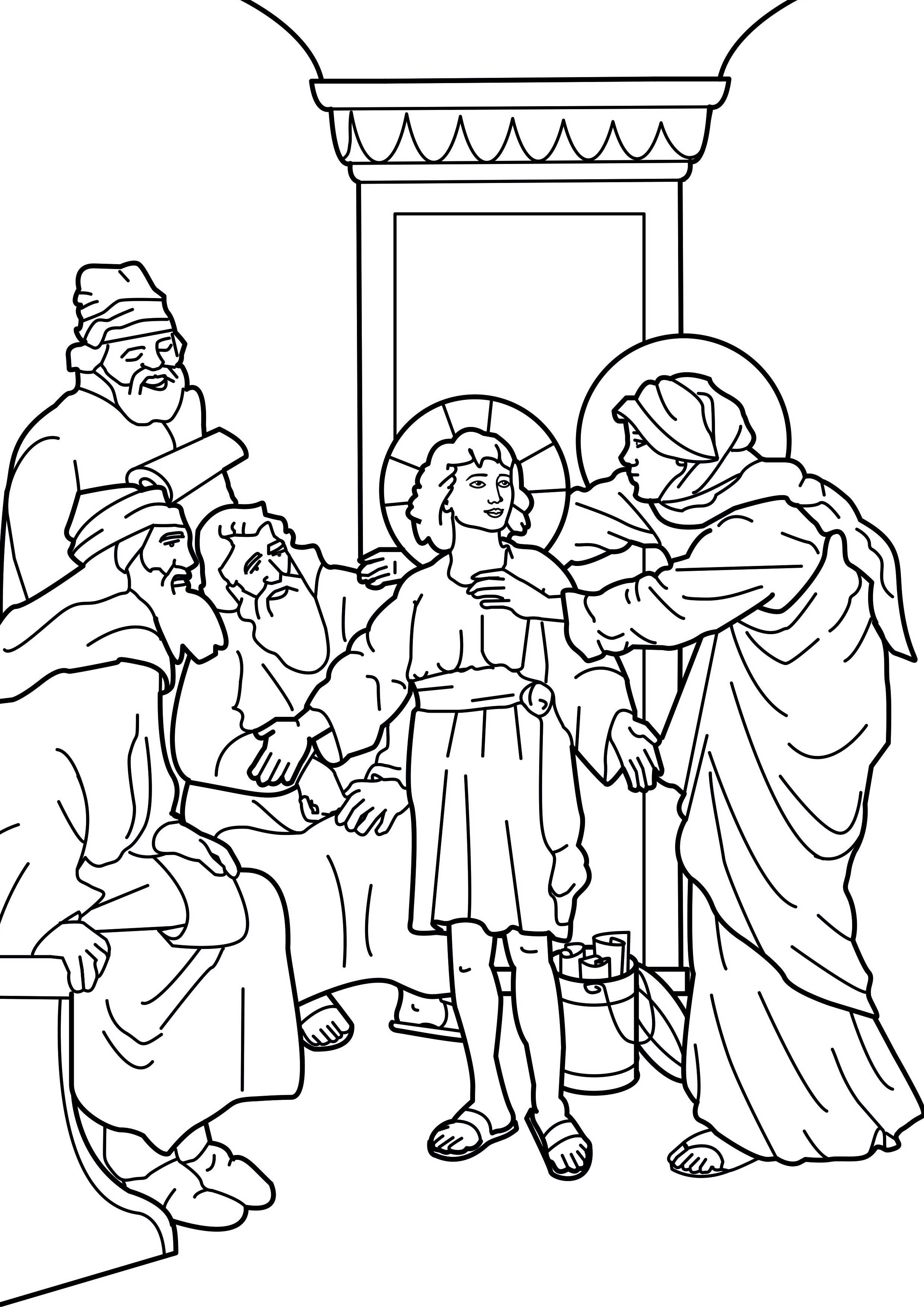 Jesus At The Temple Free Coloring Pages
