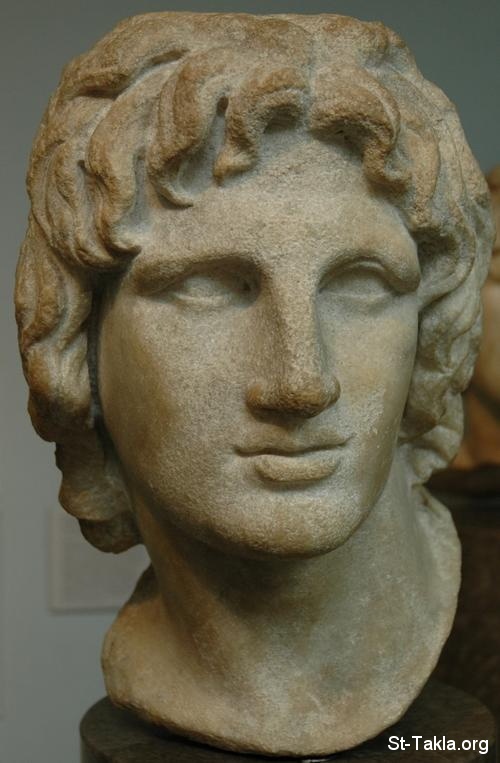 St-Takla.org Image: Alexander the Great (Alexander III) marble statue bust     :         