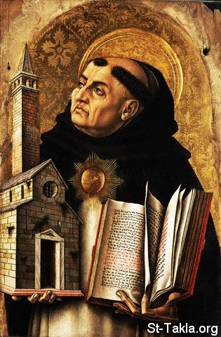 St-Takla.org Image: Depiction of St. Thomas Aquinas from The Demidoff Altarpiece by Carlo Crivelli     :        