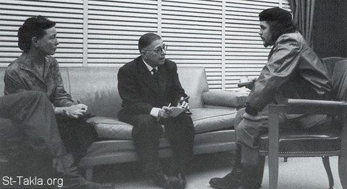 St-Takla.org Image: Ernesto Che Guevara reunited with Simone de Beauvoir and Jean-Paul Sartre, in Cuba. 1960, photo: Alberto Korda     :               ǡ 1960   