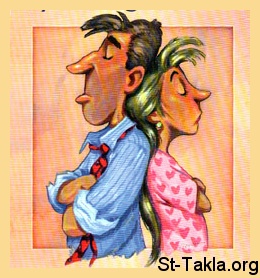 St-Takla.org Image: Angry husband and wife, marital problems     :    