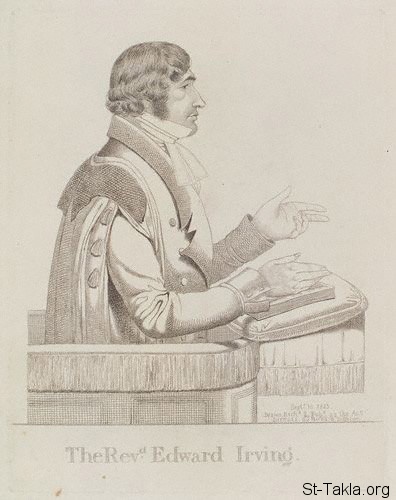 St-Takla.org Image: Edward Irving (1792-1834), founder of the Catholic Apostolic Church, sketch published in September 1823     :   (1792-1834)    ɡ     1823
