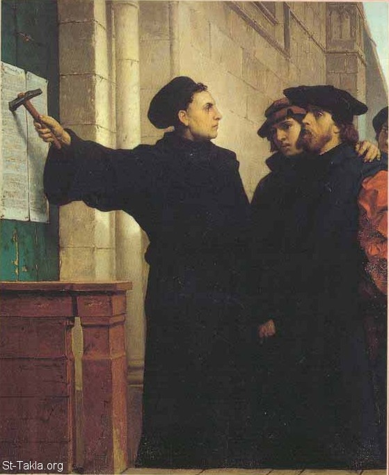 St-Takla.org Image: Martin Luther posting his 95 theses in 1517, painting by Ferdinand Pauwels, 1872     :      ǡ    ӡ 1872
