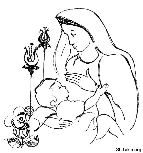 St-Takla.org Image: Saint Virgin Mary Mother of Jesus, by Fahmy Eshak     :       ͡    