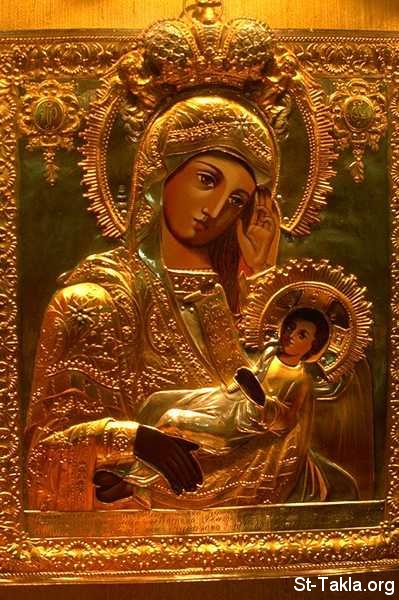 St-Takla.org Image: Icon of Saint Mary the Queen and Jesus the King     :       