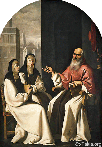 St-Takla.org Image: Saint Jerome, Saint Paula, and Saint Eustochium, by Francisco de Zurbarán 1638-40     :      (  )   -     - 1638-40