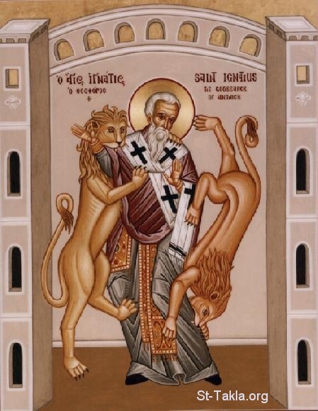 St-Takla.org Image: Icon of the Martyrdom of Saint Ignatius of Antioch Theophoros, Aghnatios El Antaky     : Icon of the       