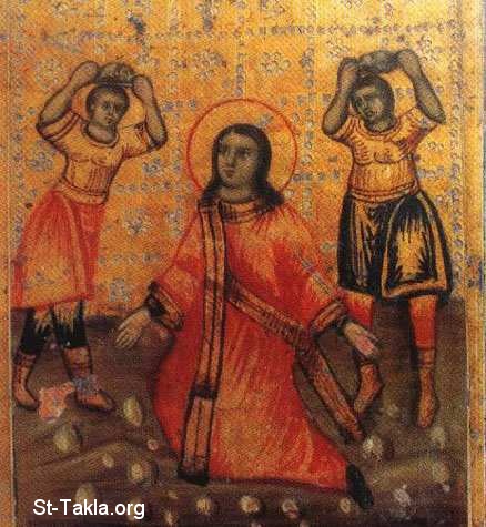 St-Takla.org Image: Saint Stephen (Estephanos, Estafanous) the first martyr and Deacon Ancient Coptic icon     :  ӡ       -   
