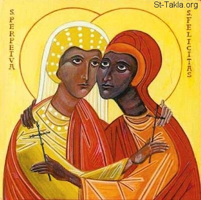 St-Takla.org Image: Saints Martyrs Perpetua and Felicity icon     :    