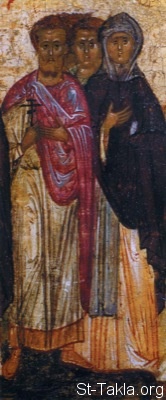 St-Takla.org Image: Saints Theopemptus, Theon and Sinklitikiya - Russian icon from the first half of the XVI century (16 c.), museum of Icons, Recklinghausen, Germany     :              -         ѡ    ʡ  