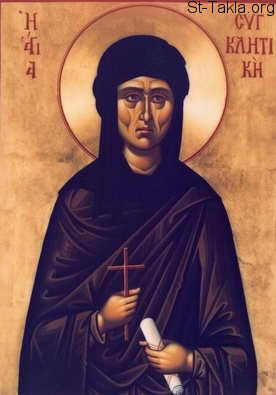 St-Takla.org Image: Saint Syncletica of Alexandria     :    