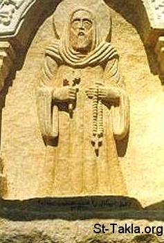 St-Takla.org Image: Rock sculpture of St. Samuel the Confessor at His Monastery, Egypt     :          