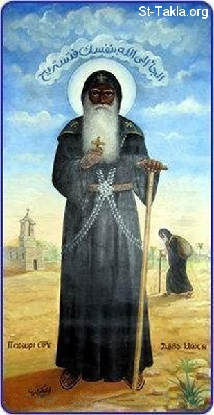 St-Takla.org Image: Saint Moses the black, contemporary Coptic icon     :    ϡ   