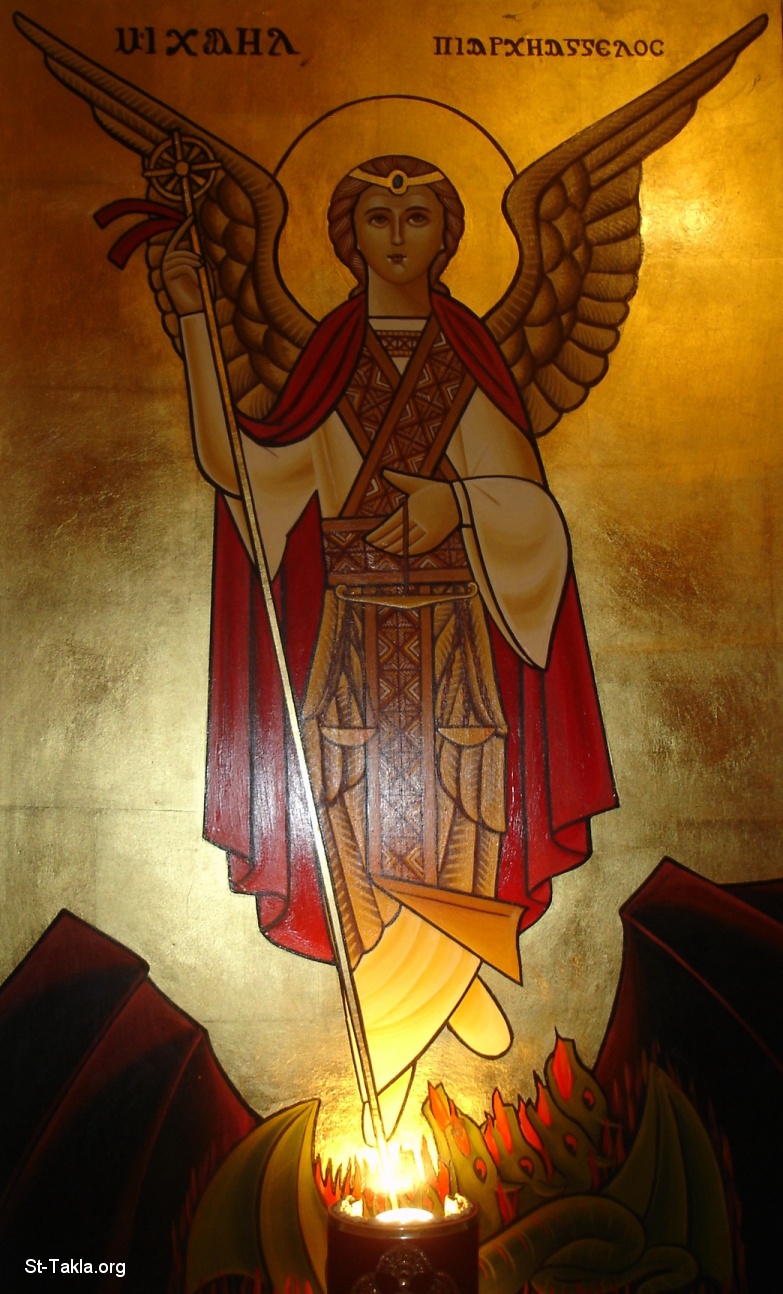 St-Takla.org Image: Archangel Michael, Coptic icon at the St. Mina Monastery Retreat House, Mariout, Egypt     :           ǡ ء 