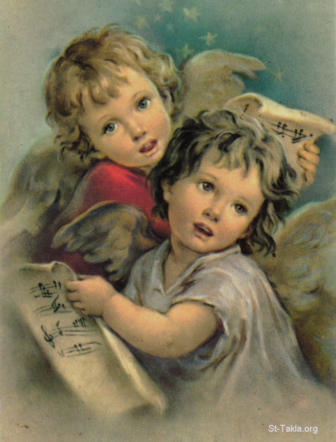 St-Takla.org Image: Angels praying and praising     :    