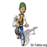 St-Takla.org Image: A paperboy riding a bike, animation gif     :       