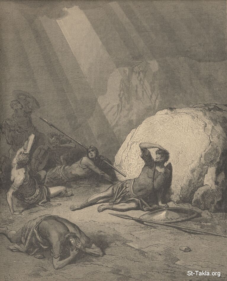 St-Takla.org Image: Gustave Dore's Jesus' Apparition to Saul     :     