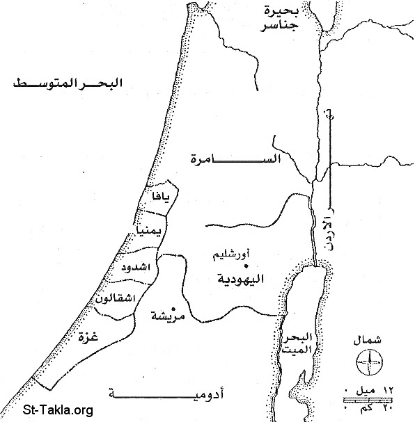 St-Takla.org           Image: Map of the political regions around Judea at the start of the Asmonians revolution 167-165 BC - Arabic :  4 -          167-165 . .