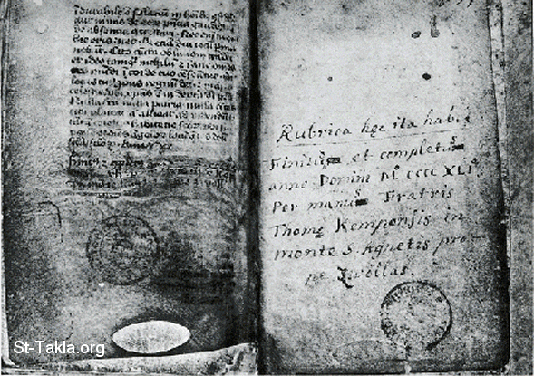 St-Takla.org Image: The Imitation of Christ manuscript (De Imitatione Christi. Koninklijke Bibliotheek, Brussel), by Thomas  Kempis (Thomas von Kempen) (1380  1471), Catholic monk     :     ͡     -       -  ߡ 