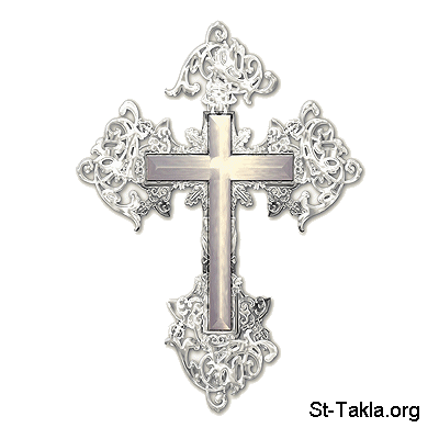 St-Takla.org Image: Power of the Holy Cross, silver cross صورة في موقع الأنبا تكلا: قوة الصليب، صليب فضي