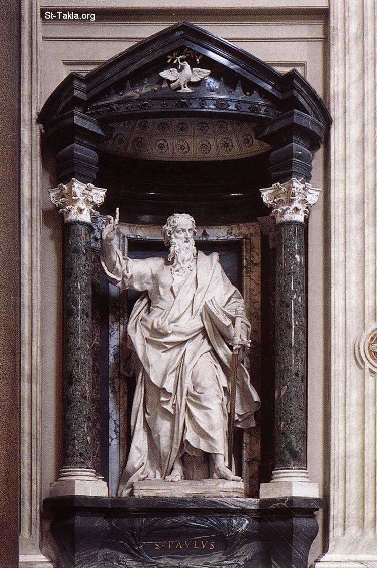 St-Takla.org Image: St Paul - Pierre Etienne Monnot,1708-18 - Religious Painting Art, Marble statue sculpture, height 425 cm, at the San Giovanni in Laterano, Rome     :              1708-18  425       