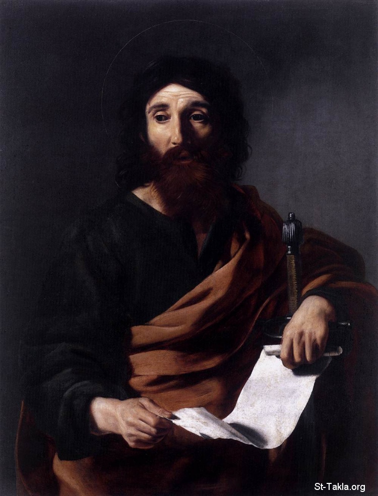 St-Takla.org         Image: St Paul - Nicolas Tournier - Religious Painting Art - 1625-26 - Oil on canvas, 96 x 71 cm -Muse des Augustins, Toulouse :    ӡ    ѡ   ԡ  9671   1625-26     