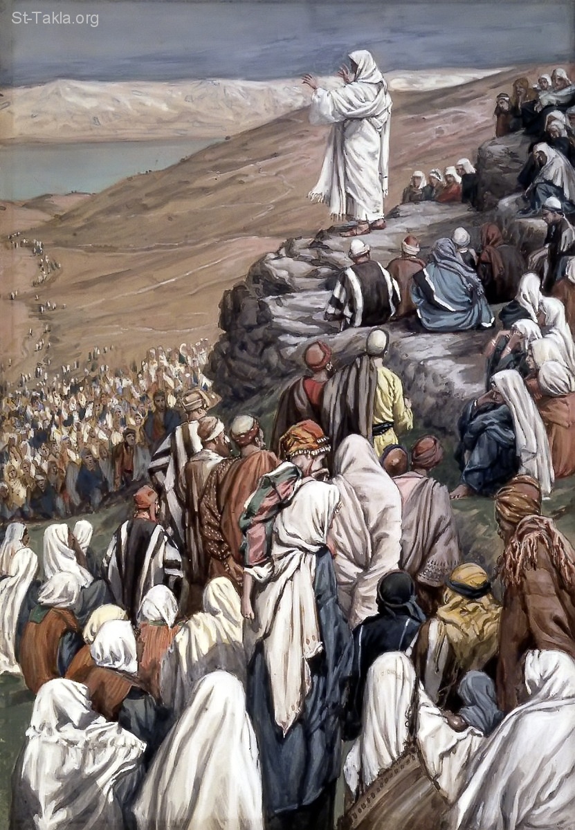 St-Takla.org Image: Jesus in the Sermon on the Mount painting, by James J. J. Tissot     :          . . 
