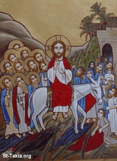 St-Takla.org Image: Modern Coptic art of the Palm Sunday     :        
