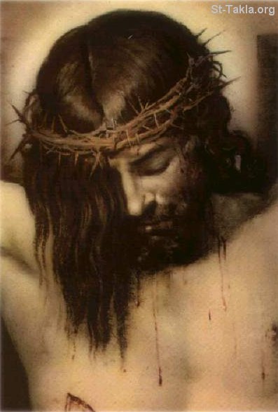 St-Takla.org Image: Crown of Thorns on Jesus صورة في موقع الأنبا تكلا: تاج الشوك على رأس يسوع