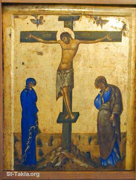 St-Takla.org         Image: Ancient Greek icon of the Crucifixion of Jesus Christ :       