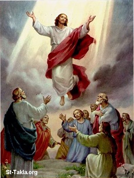 St-Takla.org Image: The Ascension of Jesus Christ in front of the disciples     :     