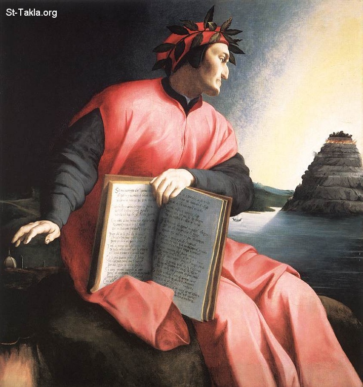 St-Takla.org Image: Dante gazes at purgatory (shown as a mountain) in this 16th century painting by Agnolo Bronzino, 1530     :            1530