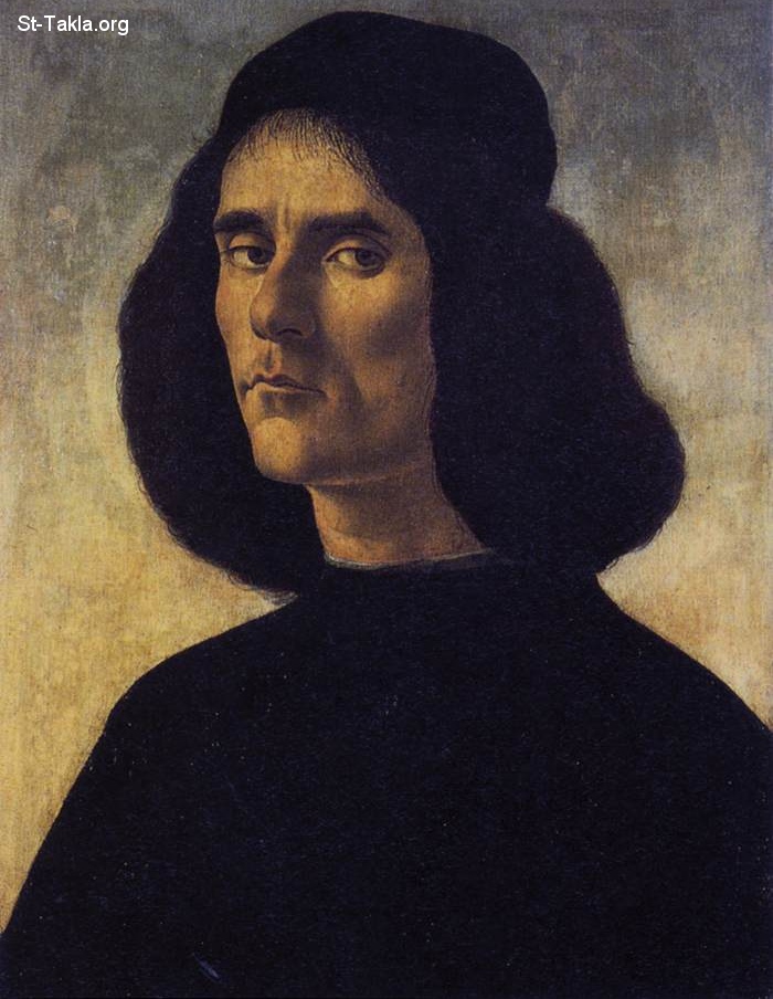 St-Takla.org         Image: Portrait of a Man : Michele Marullo-Tarcaniota by Boticelli :        