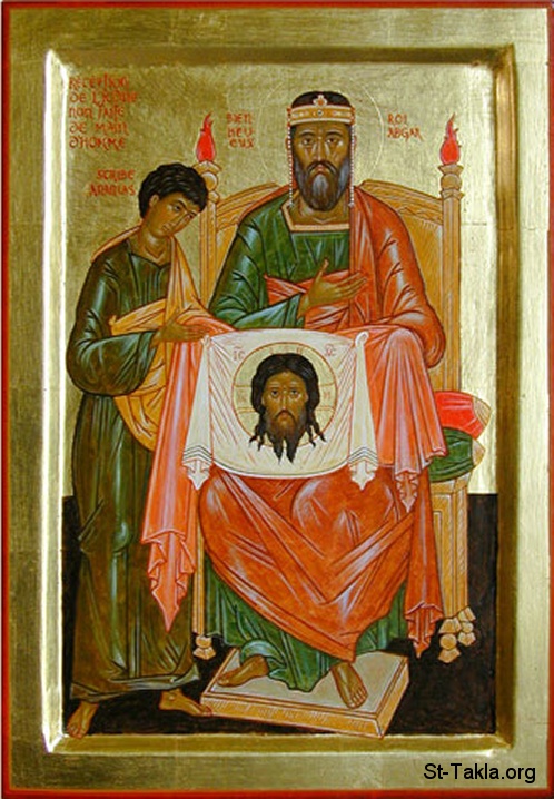 St-Takla.org         Image: Icon of Sts. Abgar V King of Edessa and St. Addai (St. Jude) the Apostle :         ( )