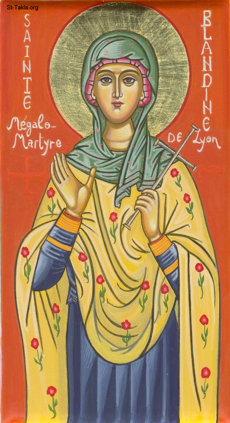 St-Takla.org Image: Icon of St. Blandina of Lyons, early martyr     :    ()  