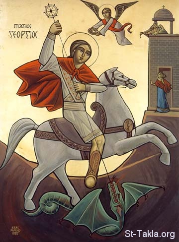 St-Takla.org         image:  Coptic icon of Saint George the Roman Martyr             