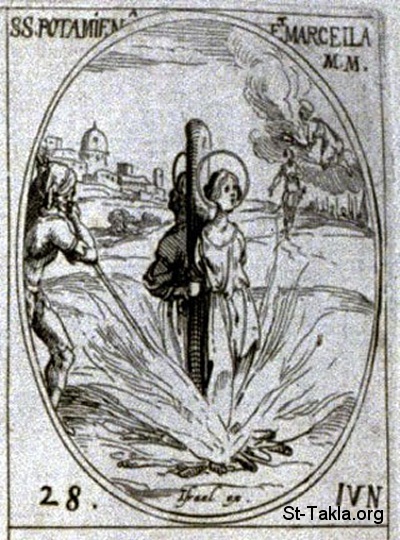 St-Takla.org Image: Saint Potamiaena the martyr     :  