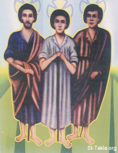 St-Takla.org Image: Saints Martyrs Soros, Antokious and Mashhadry from Esna     :       