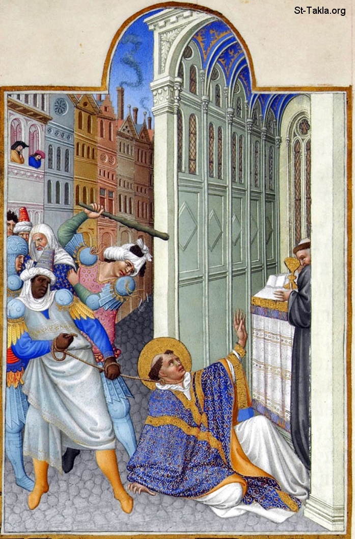 St-Takla.org         Image: of the painting 'The martyrdom of Saint Mark', by Les Trs Riches Heures du duc de Berry (The Very Rich Hours of the Duke of Berry), Muse Cond, Chantilly, France :    ӡ       ɡ    