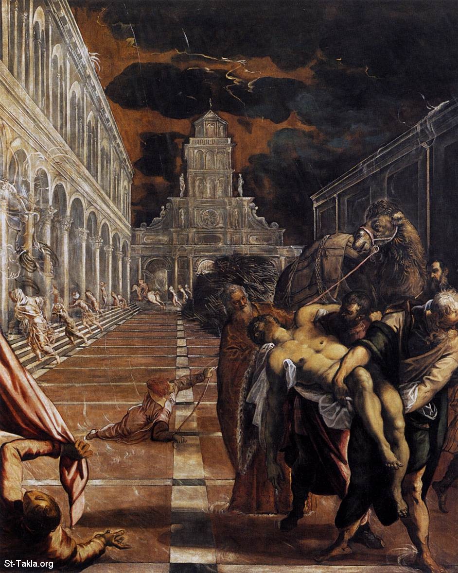 St-Takla.org         Image: Tintoretto - The Stealing of the Dead Body of St Mark - 1562-66 - Oil on canvas, 398 x 315 cm - Gallerie dell'Accademia, Venice :             ɡ    1562-66   ԡ  398315      ɡ  ()
