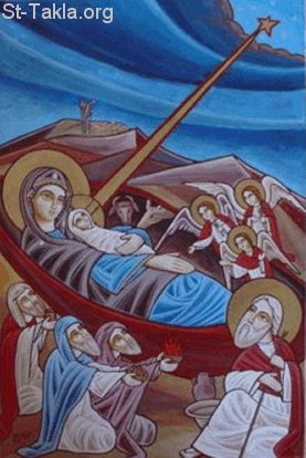 St-Takla.org              Image: Modern Coptic art of the Nativity of Yasou3 Al Maseeh  ���� ������ ����� �� ���� ������ ������� ���� ���� ����� ������