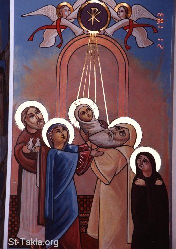 St-Takla.org Image: Modern Coptic icon of the Presentation of Jesus into the Temple dans immagini sacre www-St-Takla-org__Saint-Mary_Presentation-of-Jesus-in-Temple-01