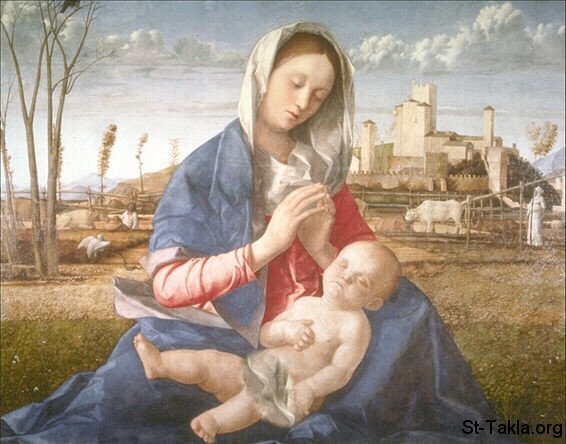St-Takla.org Image: Renaissance art of Mother and Child صورة في موقع الأنبا تكلا: لوحة من فنون عصر النهضة تصور الأم والابن